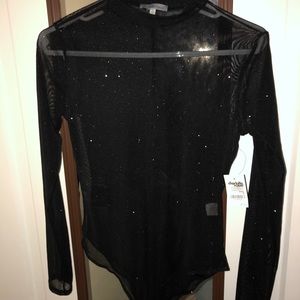 NEW See-through, sparkly black, body suit